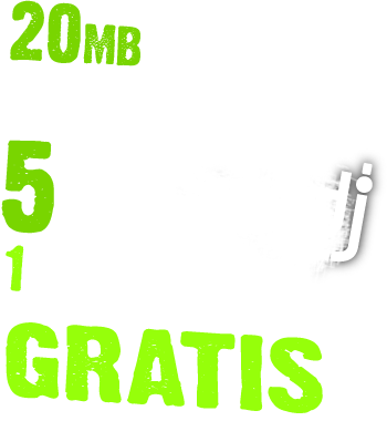 20mb de correo, 5 emails, 1 redirección