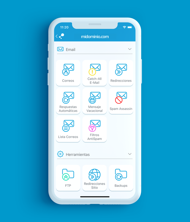 Cybermóvil PRO: Herramientas Hosting en su móvil