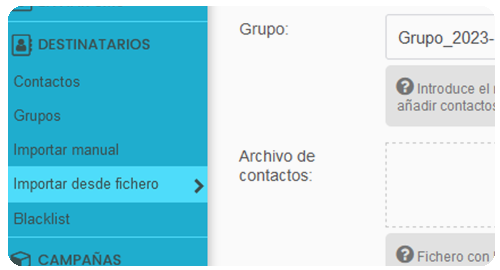 Importación y Exportación de Contactos