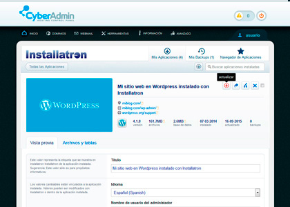Installatron Actualizaciones Actualizaciones