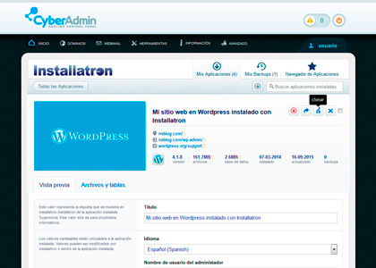 Installatron Clonación Clonación