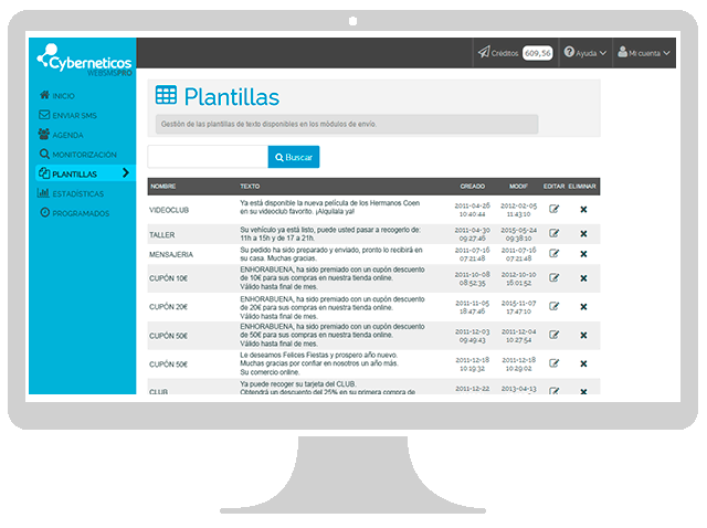 Plantillas WebSMS Pro